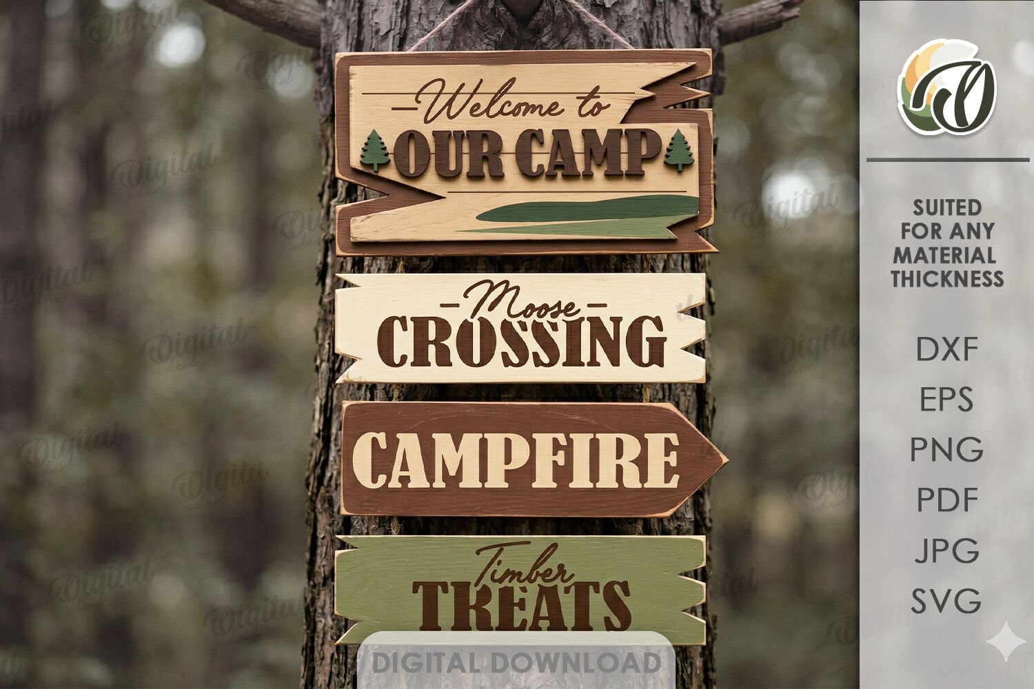 Camping Arrow Sign Laser Cut