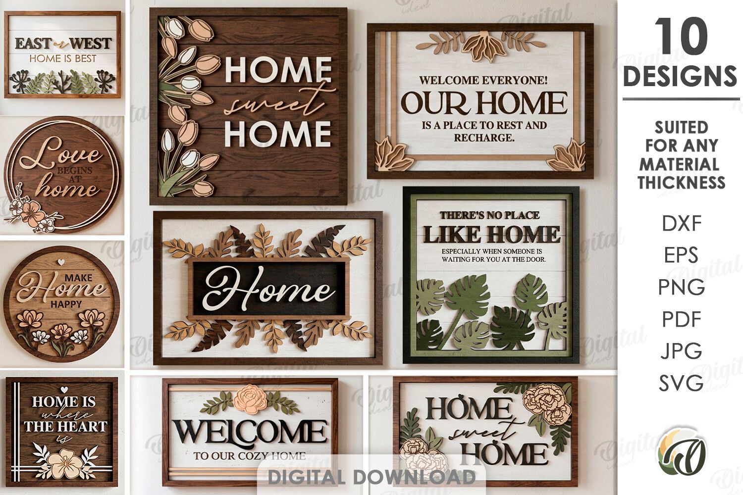 Welcome Home Wall Decors Bundle Lasercut