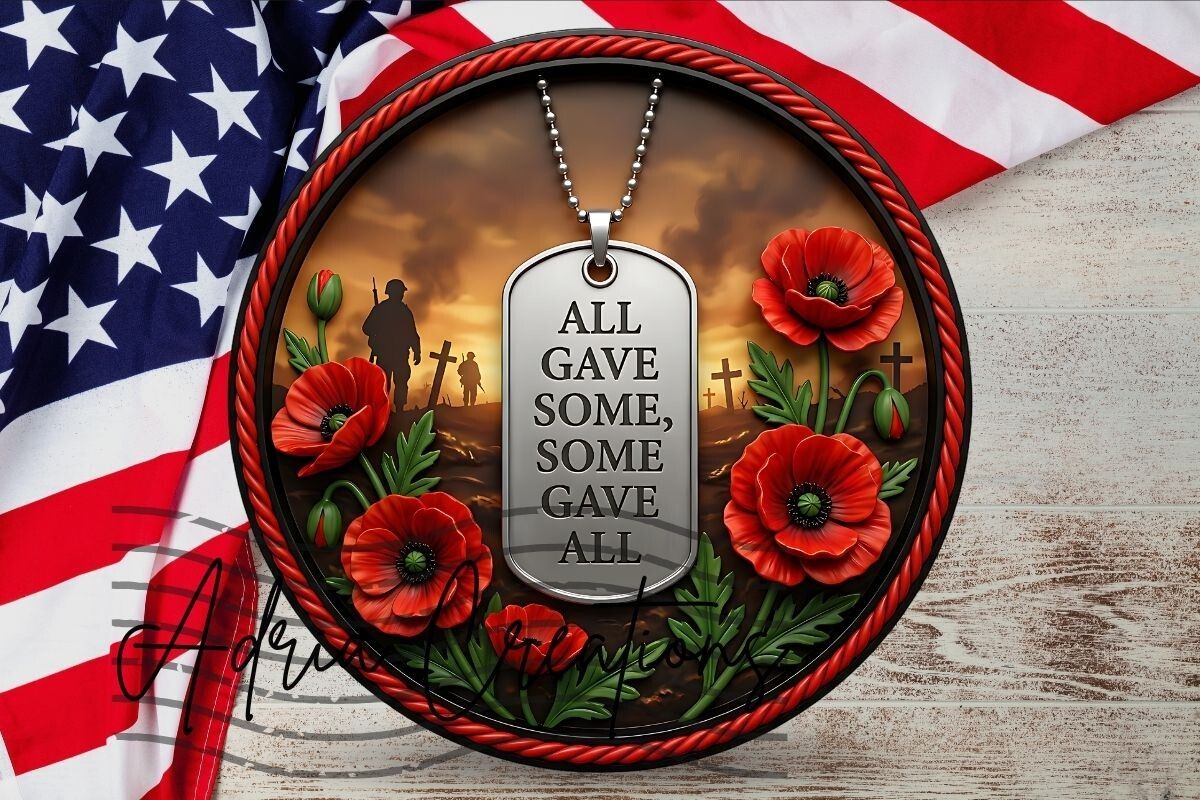 USA Memorial Day Door Sign, Wind Spinner